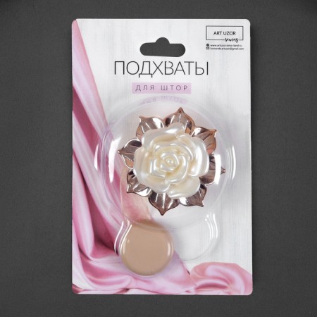 Picking for curtains "Rose", D = 5 cm, gold color-2