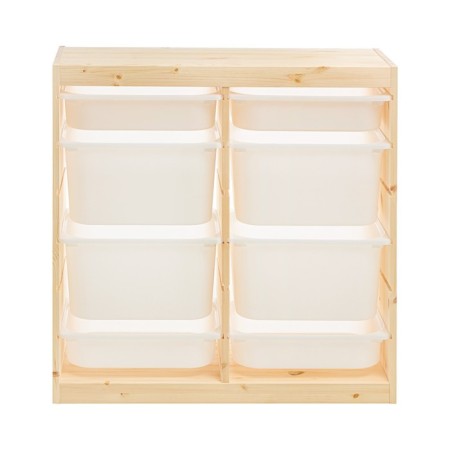 Trofast-4 rack, with containers, vertical, pine array-2