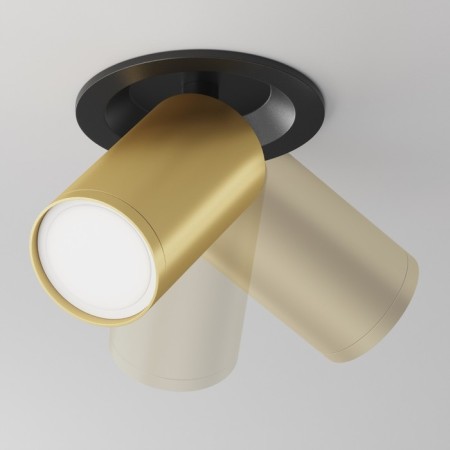 Technical C048CL-U-1BMG, 1xGU10, 10W, 5.2x5.2x12.3 cm lamp, black and matte gold.-1