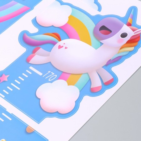 Stick plastic Interior color Rostomer "Unicorn on Rainbow" 50x70 cm-2