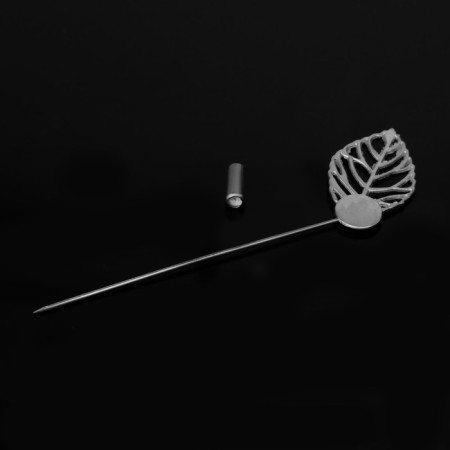 The base "brooch-og" with a sheet (set of 5 pcs.), L = 7 cm, site 0.9 cm, color silver color-2
