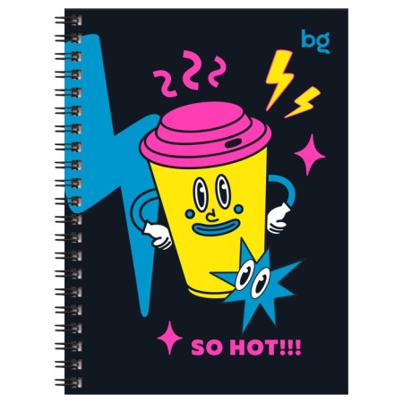 Note book A6, 80 sheets in a cage on a rowing "Neon delight", a solid cover, matte lamination, selective varnish, mix-3