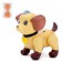 Robot Dog "Smart Petelaz" Zhory, on the control panel, interactive: sound, light, dancing, musical, on batteries, in Russian, beige-brown