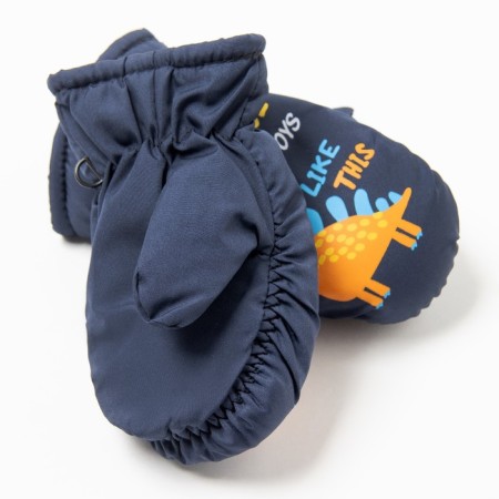 Baby mittens, dark blue color, size 16 (8-10 years)-1