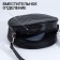 Women's Bag round of artificial leather, 18x18 cm, black color