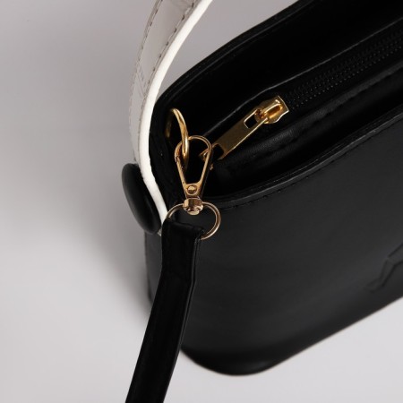 Bag Cross-Bodi with a zipper, black color-4