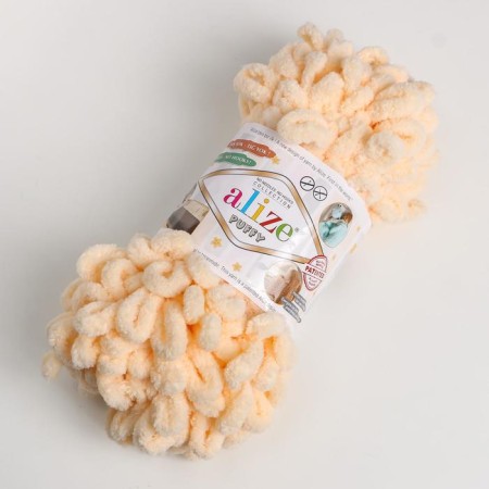 Yarn "Puffy" 100 % micropoliester 9m/100g (742 honey)-1