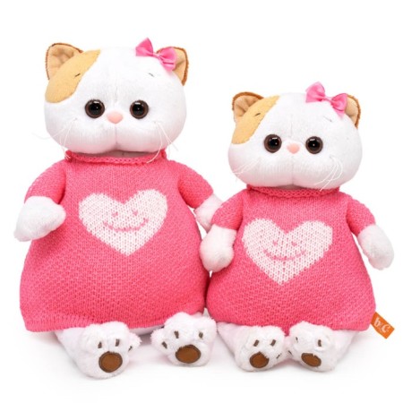 Soft toy "Li", in a knitted dress with a heart ", 24 cm-3