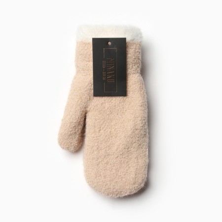 Women's mittens at the lawsuit Minaku Raw 22 cm beige-3