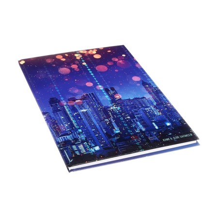 A4 notebook, 100 sheets, sewing, “Night City”, Cardboard 7BC cover, glossy lamination, block 60g/m2-1
