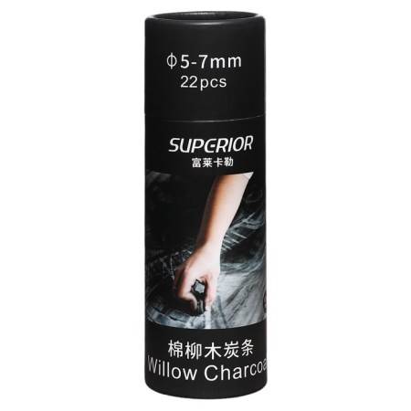Natural coal 22 pieces, diameter-5-7mm in cardboard tube, black