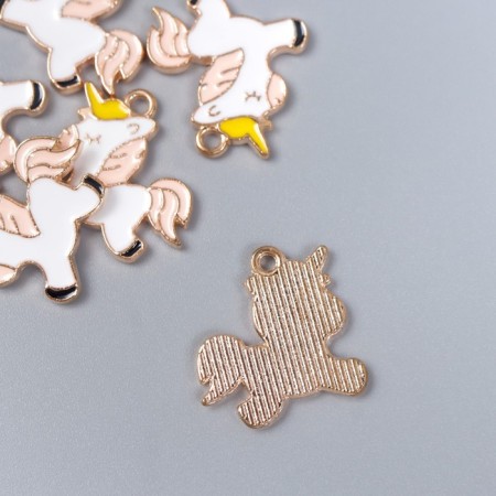 Decor for creativity metal, enamel "Sleeping Unicorn" 1.7x1.7 cm-1