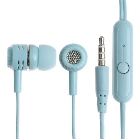 Headphones CB-52, wired, vacuum, microphone, 1 m, jack 3.5 mm, blue