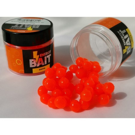 Artificial nozzle Energy Bait "caviar", flavored, l, 9 mm, 48 pcs, color-orange color 9
