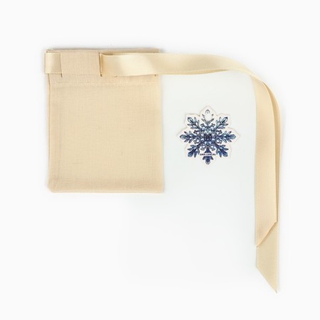 Snowflake's cotton bag, 7 x 9 cm, New Year-3
