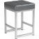 Stool Khurkroks Metal/Eco -leather, gray/gray 37x37x52 cm