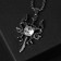 Unisex "Sword" Flame, white color in black silver, 69 cm