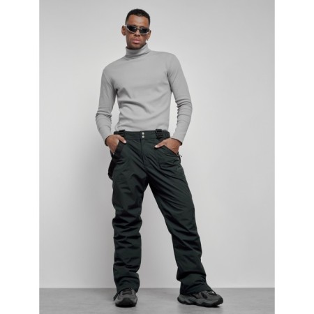 Semi-combinezone ski insulated male winter, size 48, dark green color-20
