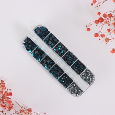 Decor for creativity Glass "Rhubates truncated cone. Blue Sea" d = 2-6.5 mm nr 2600 pcs