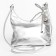 Bag Cross-Body Women's, genuine leather, Ludor silver, 21x6x13 cm