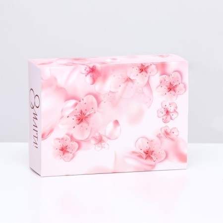 Box for sweets 6 pcs, "March 8" 13.7 x 9.8 x 3.8-1