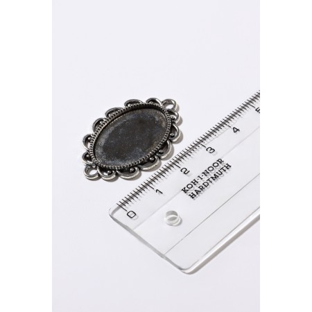 Frame with a setting A3810-2, platform 18 × 25 mm, color black silver-3