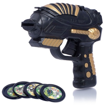 A shooter gun, shoots with discs, MIX's colors