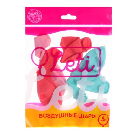 Latex ball 12 "Makarun", set of 5 pcs., Mix color-2