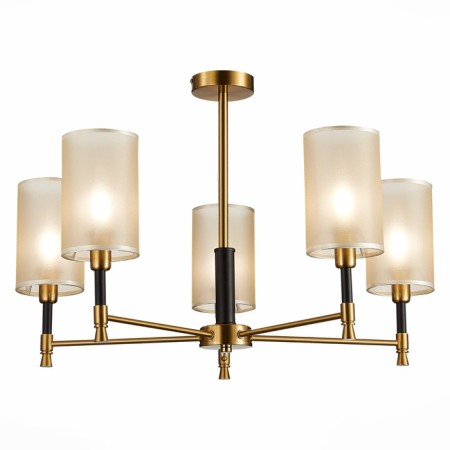 Ceiling EVOLUCE lamp. Sle300302-05. Granze. 5x40 watts, E14, 70x70x45 cm, brass color, black