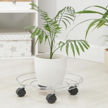 Flower stand on the wheels of the share, 32 × 32 × 10 cm, color chromium-2