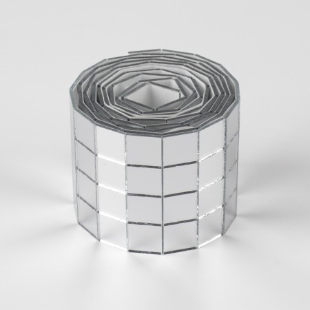 Mirror mosaic adhesive, 1 × 1 cm, 4 rows 4 cm × 1 m, silver glass-6