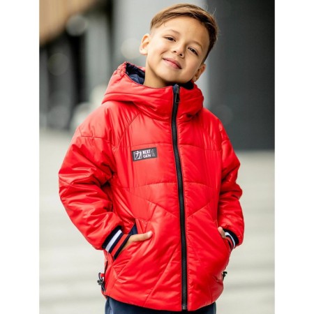 Bilateral jacket for a boy, height 140 cm, red-blue color-3