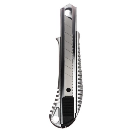 Chancellery knife 18mm, metallic, autofixer, zinc-alloy, top-2