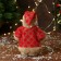 Santa Claus "In a patterned fur coat with a Christmas tree" 19 cm, brown-red