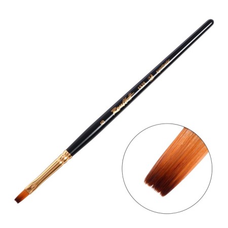 RUBLOFF brush synthetics, imitation column, flat, series 1S25 No. 6, short black matte handle, yellow clip