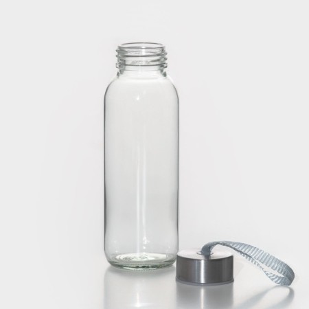 A glass bottle in a “paws” cover, 300 ml, h = 17 cm, pink color-4