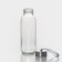A glass bottle in a “paws” cover, 300 ml, h = 17 cm, pink color