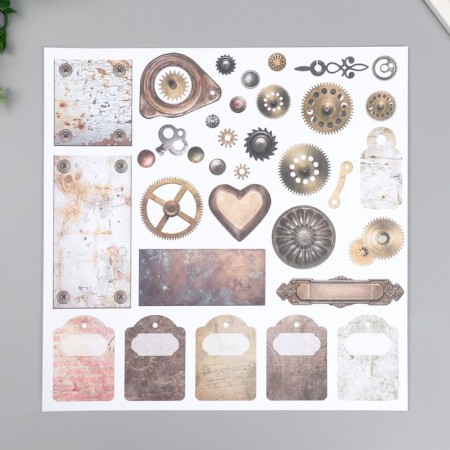 Scrapbooking paper 30x30 cm "steampunk", bilateral, 12 sheets, 12 designs, 180 g/m2-2