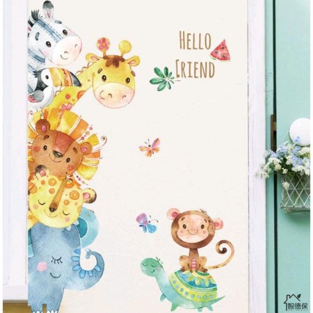 Interior plastic sticker "Funny zoo" 60x90 cm