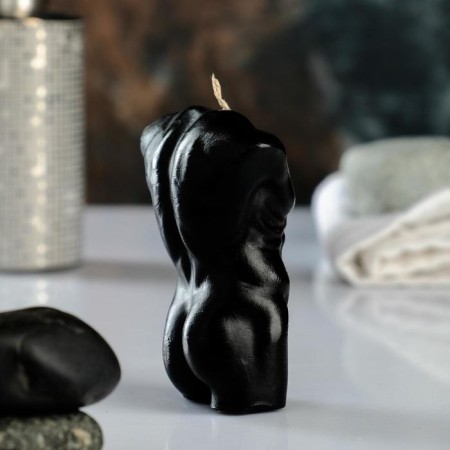 Figure candle "Male torso No. 1" Black, 9cm-3