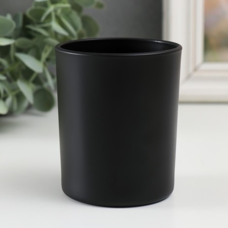 Bank for candles glass "Shine and inspiration" 220 ml black, matte 7x7x8.4 cm-1