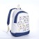 School backpack from textiles on lightning, 3 pockets, blue color