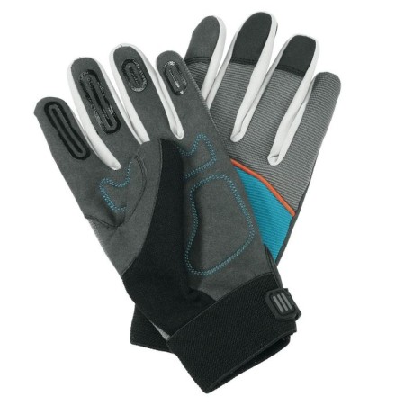Textile gloves, with suede palms, size 10, gray