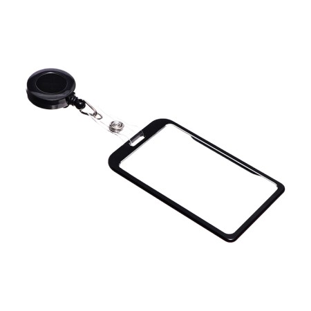 Badge carman vertical external 96*56mm, orally 85*54mm, metal, black, roulette 40cm-2