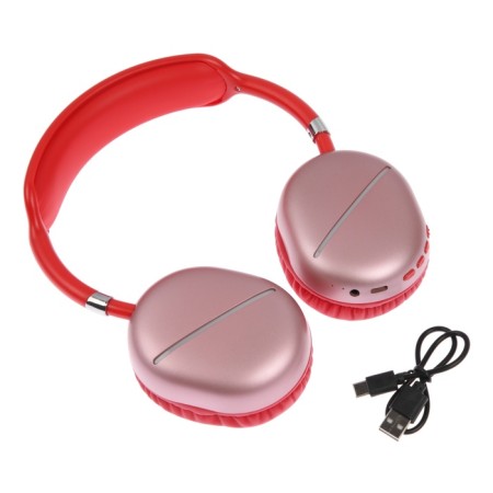 AKZ MAX10 headphones, wireless, full -size, microphone, backlight, red-8