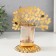 Climber Metal, glass for 1 candle "tree with leaves" d = 4.7 cm, gold 14.7x9.3x15 cm