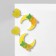 Acryl Earrings "Bears" on the Moon, the color is yellow-green in silver