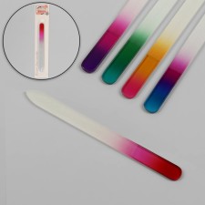 Rainbow glass glass for nails, 14 cm, in a case, on a blister, color mix