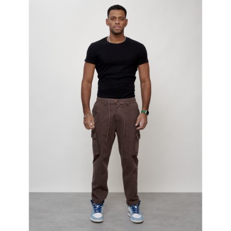 Cargo jeans men, size 56, brown color-9