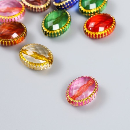 Beads for creativity Plastic "Kaboshon with Kant" set of 10 pcs mix 1.2x1.6x2 cm-1